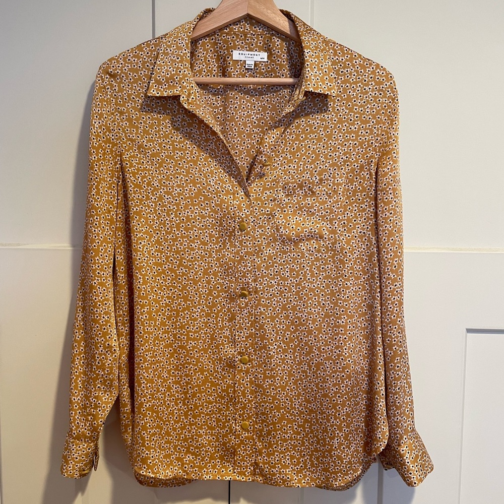 Equipment Satin Flower Print Shirt